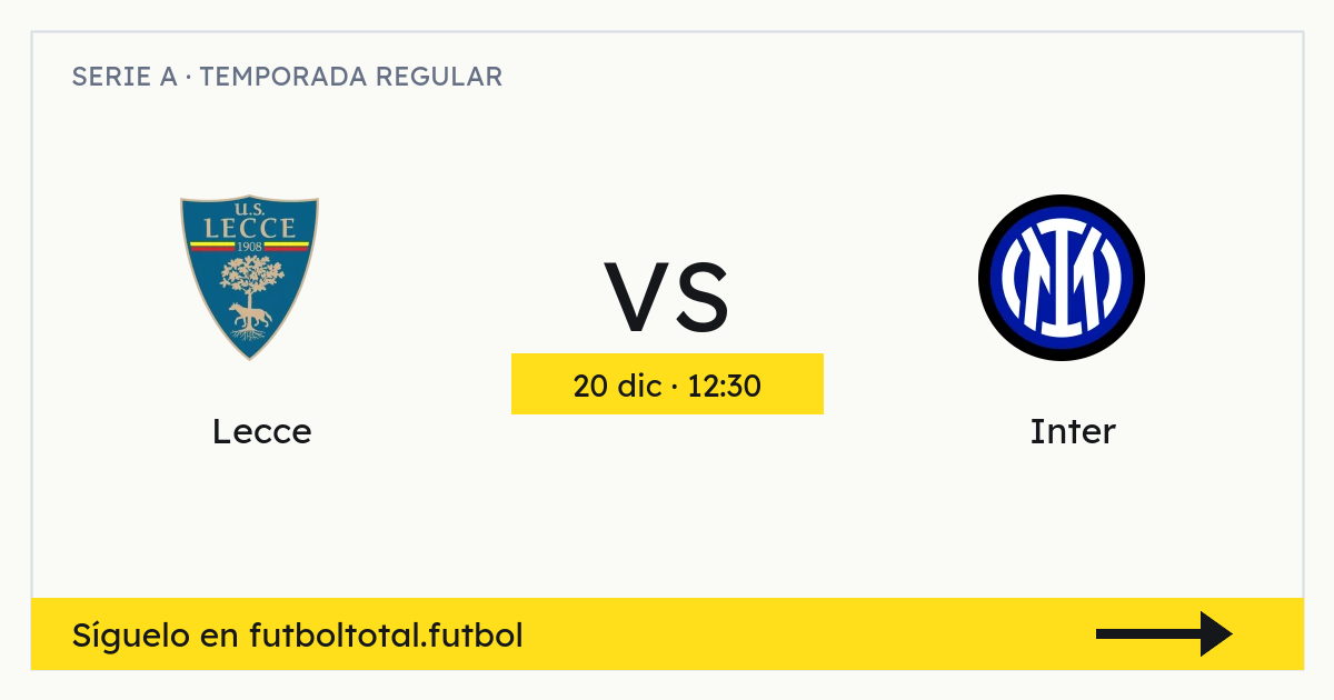 Lecce vs Inter: horario, TV y alineaciones